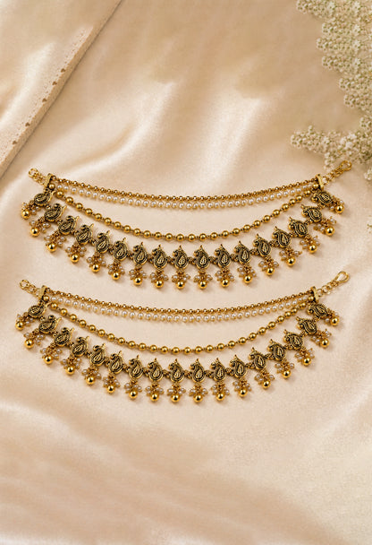 Antique Paisley Pearl Ear Chain