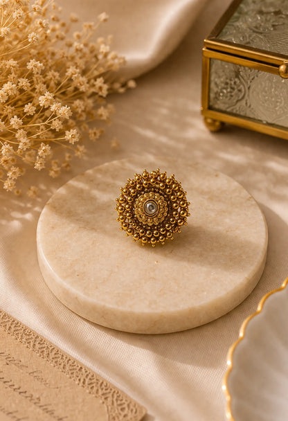 Royal Bead Halo Ring