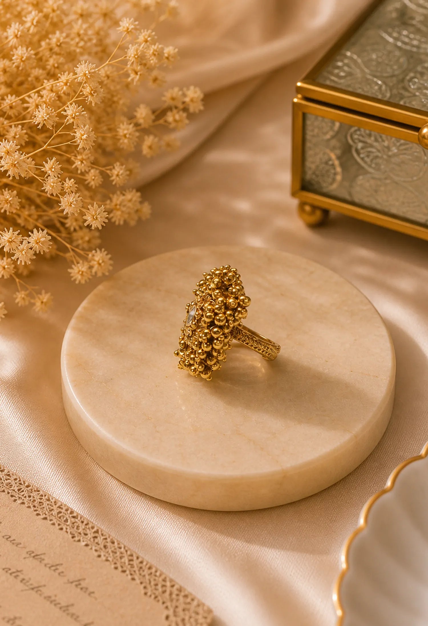Royal Bead Halo Ring