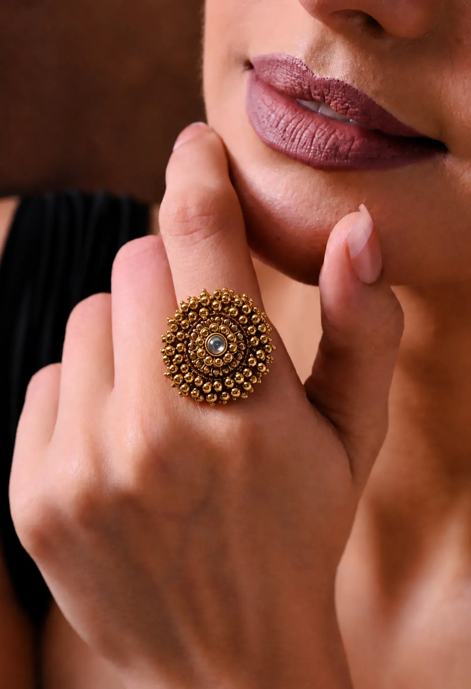 Royal Bead Halo Ring