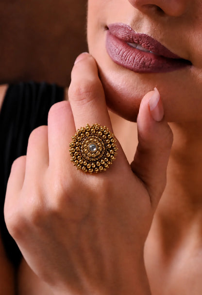 Royal Bead Halo Ring