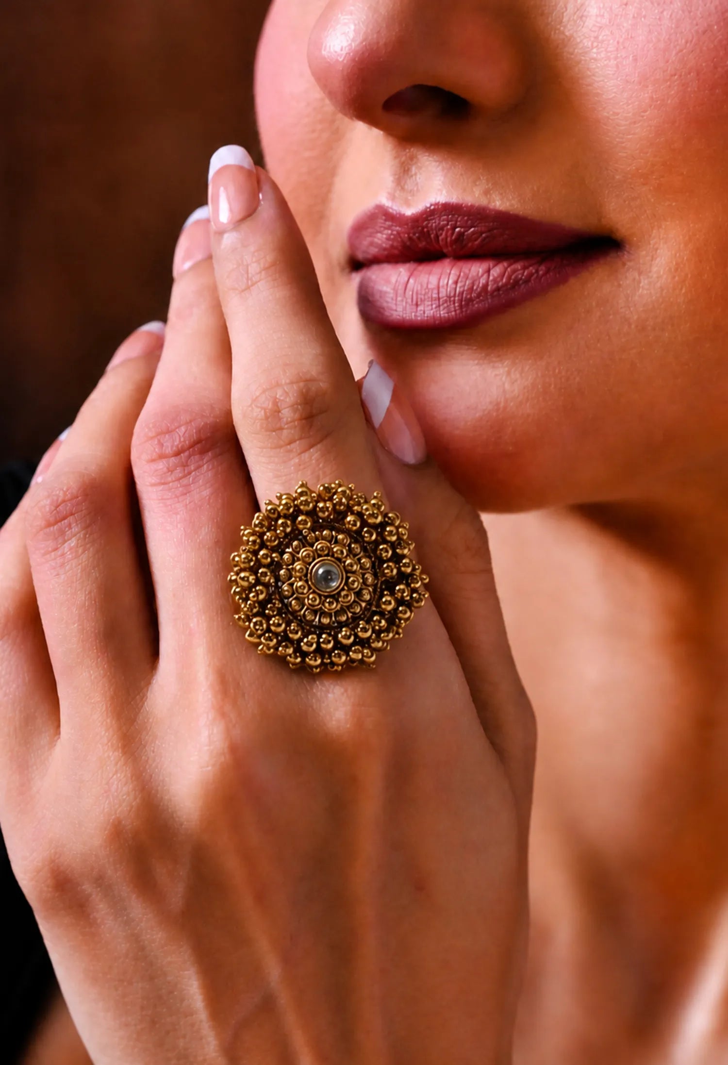 Royal Bead Halo Ring