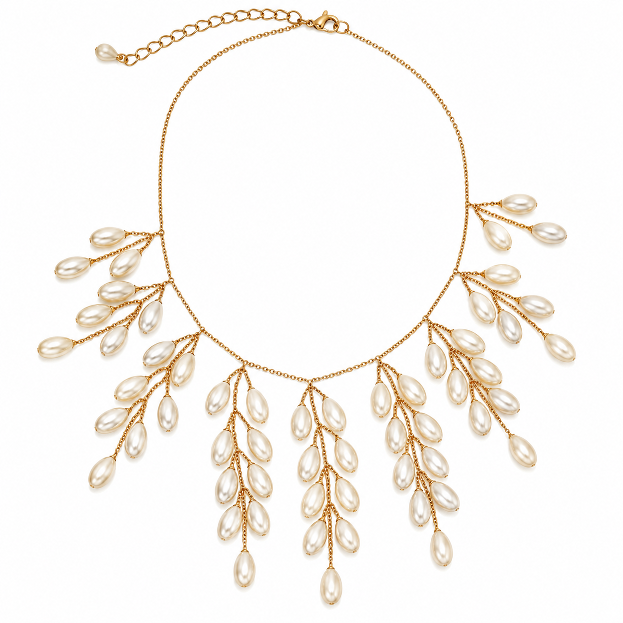 Pearl Vine Cascade Statement Necklace