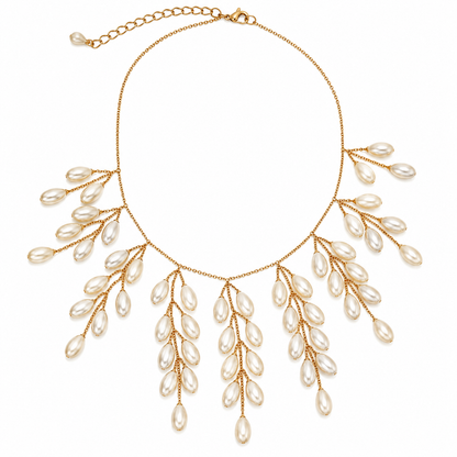 Pearl Vine Cascade Statement Necklace
