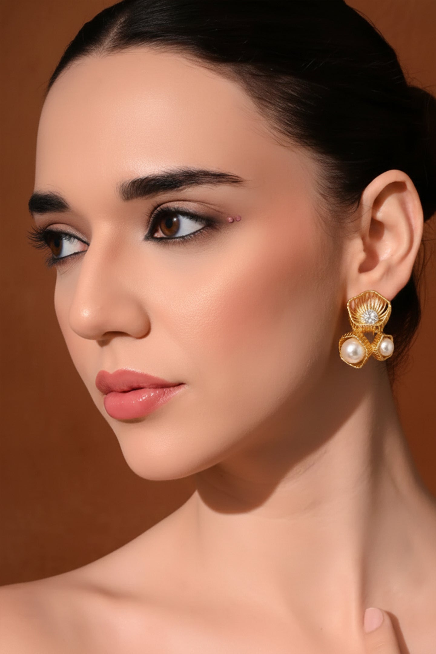Anaya Pearl Basket Earrings