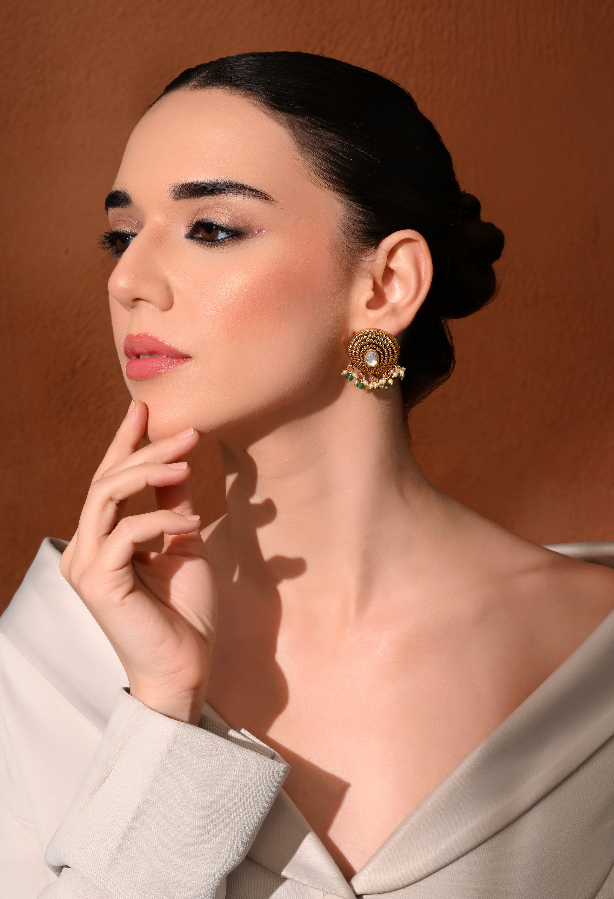Golden Dewdrop Studs