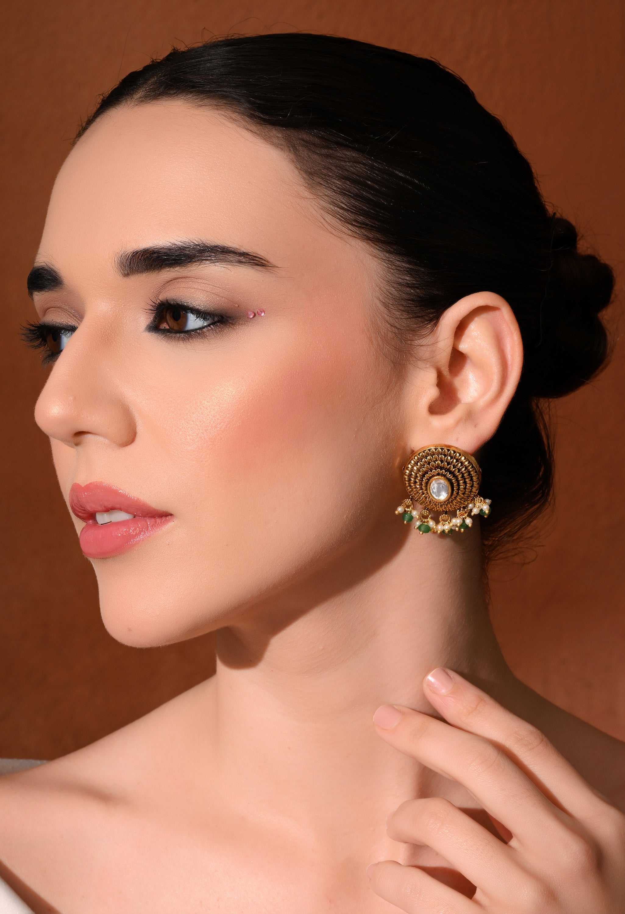 Golden Dewdrop Studs