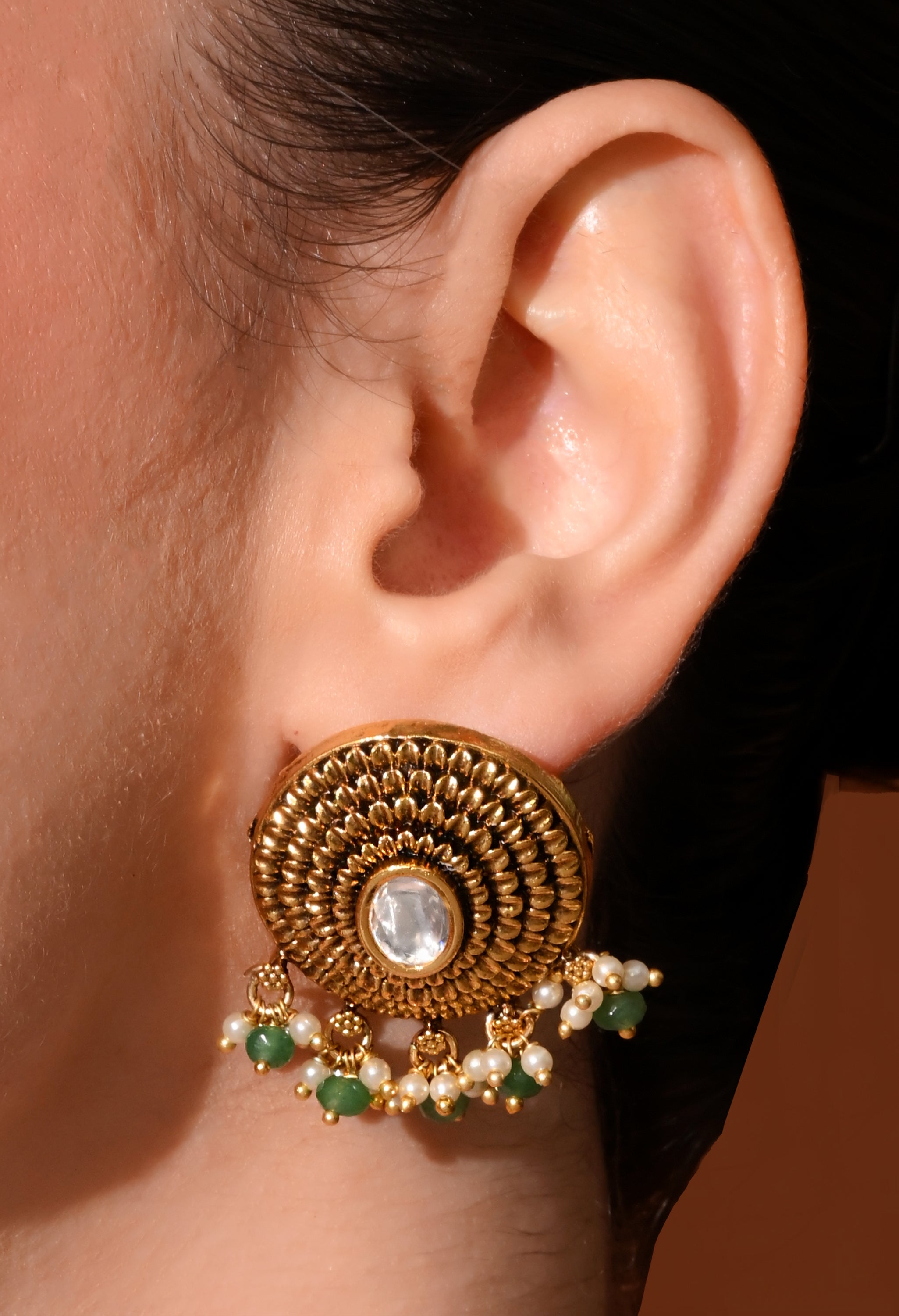 Golden Dewdrop Studs