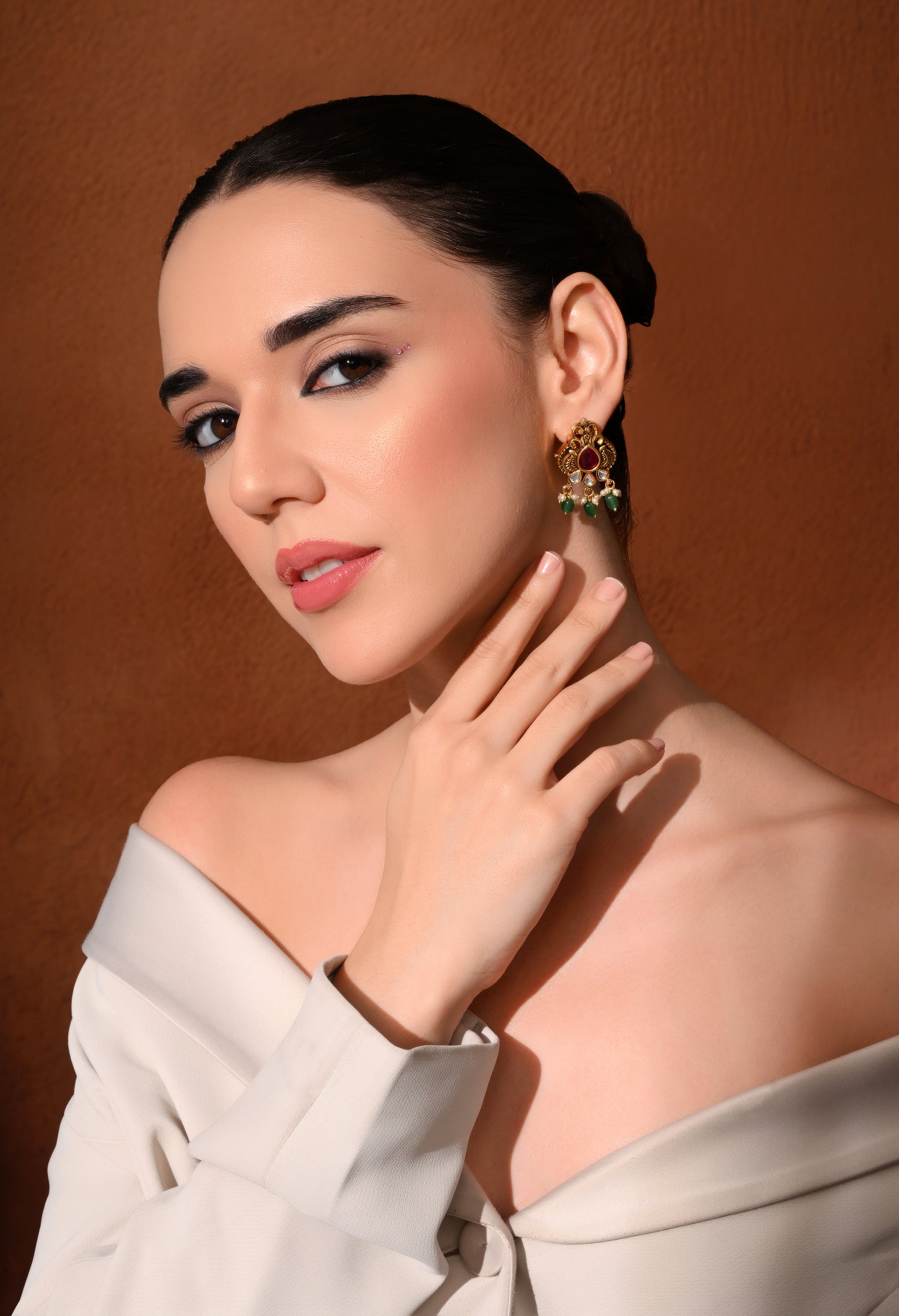 Ruby Vine Drop Earrings