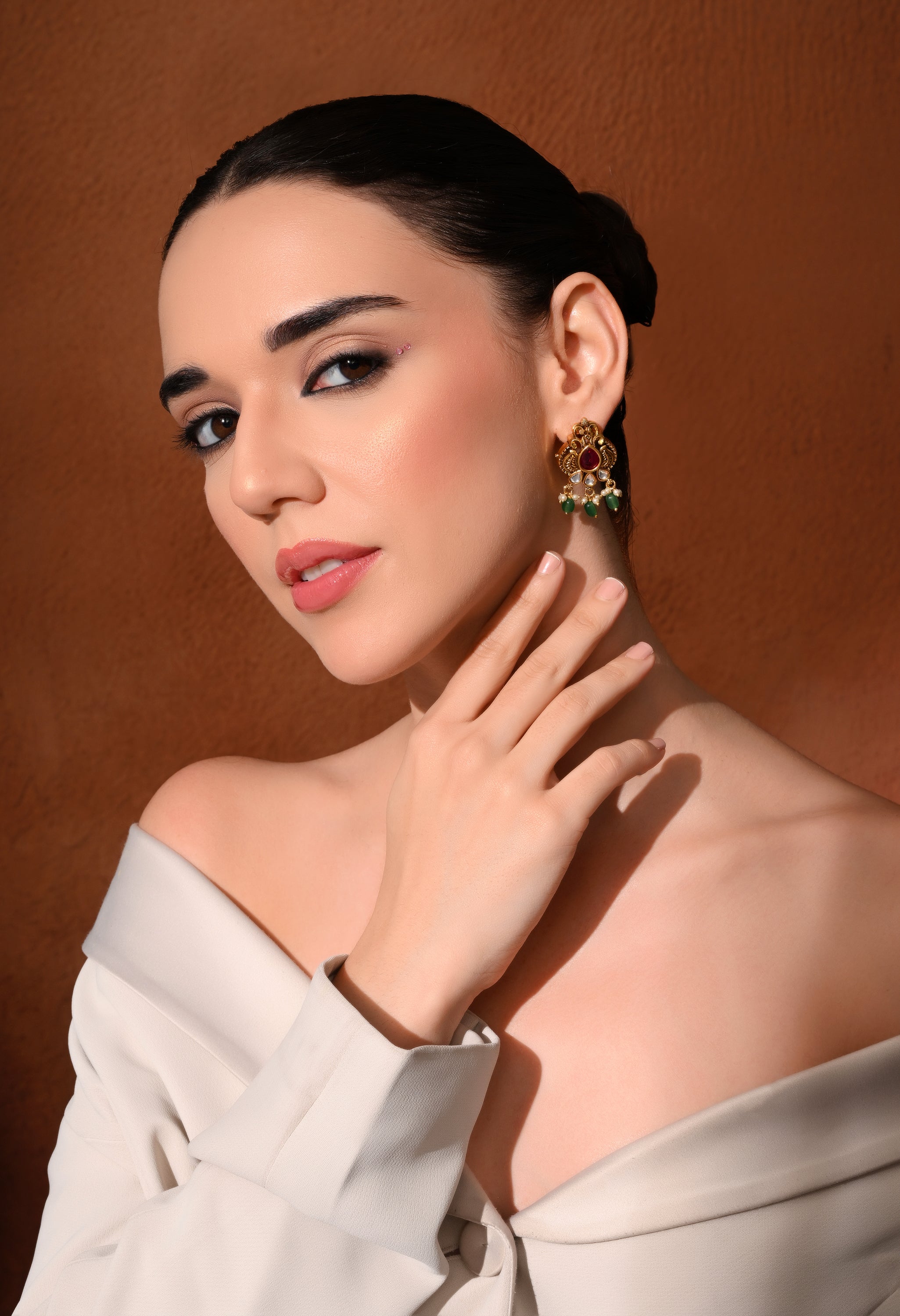 Ruby Vine Drop Earrings