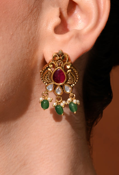 Ruby Vine Drop Earrings