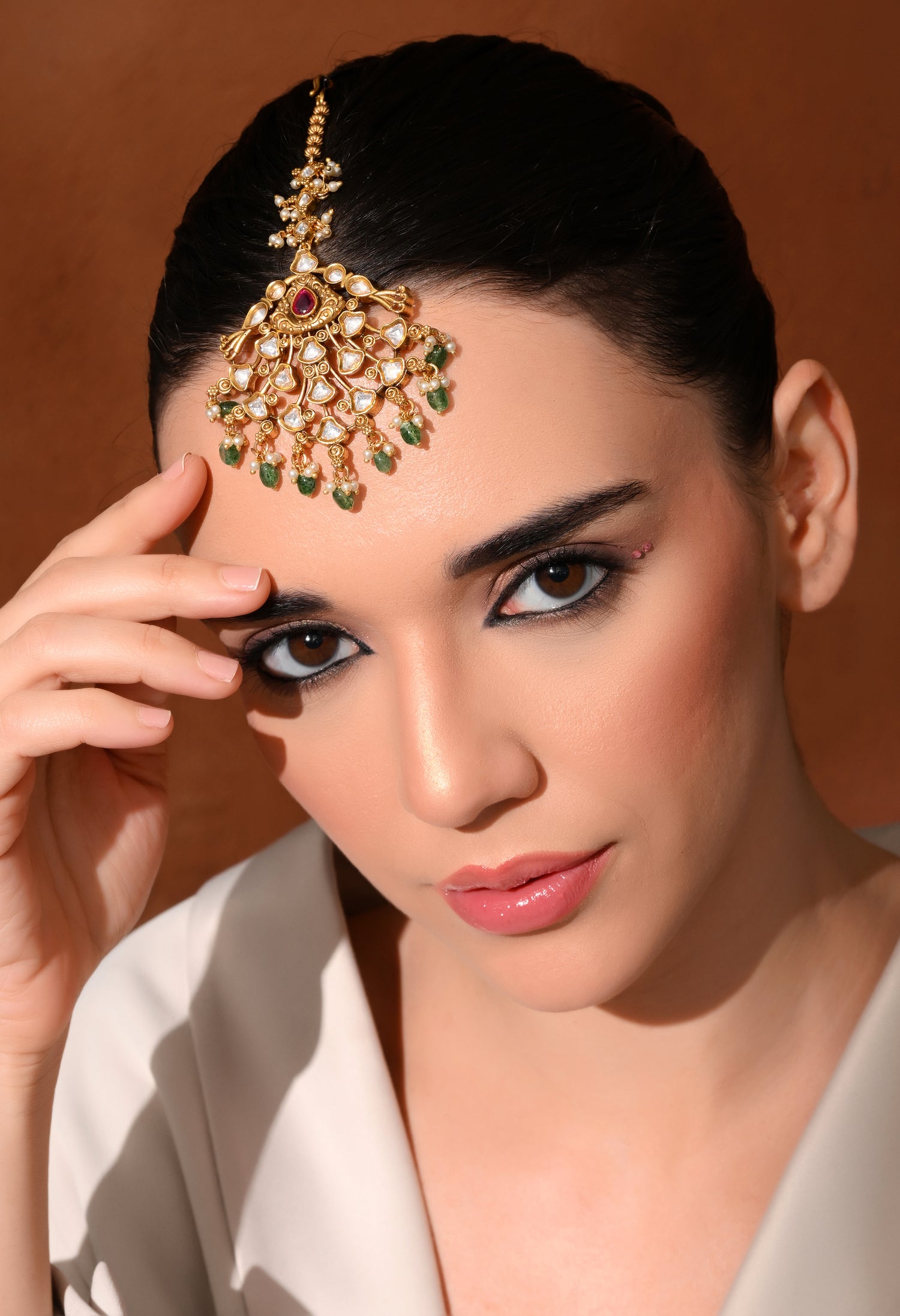 Emerald Cascade Maang Tikka