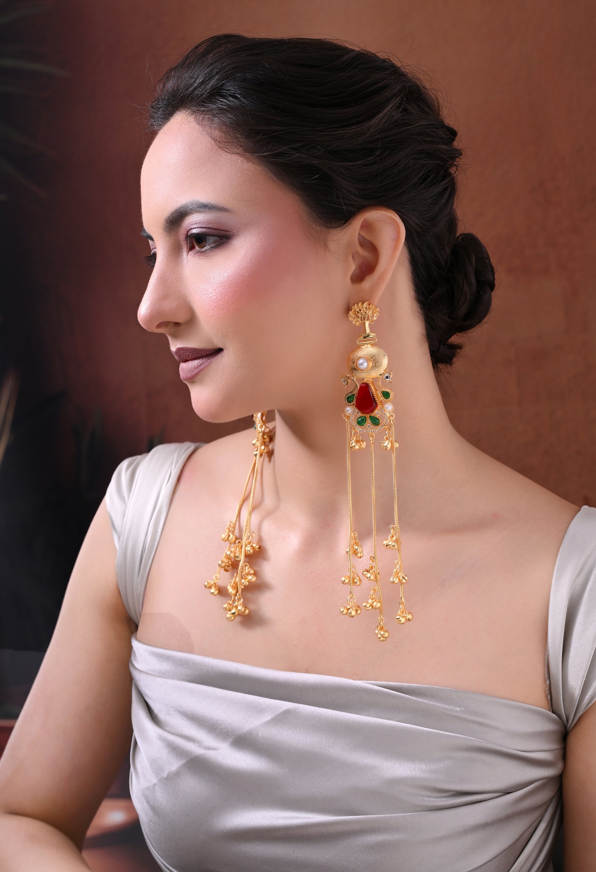 Royal Cascade Gold Earrings