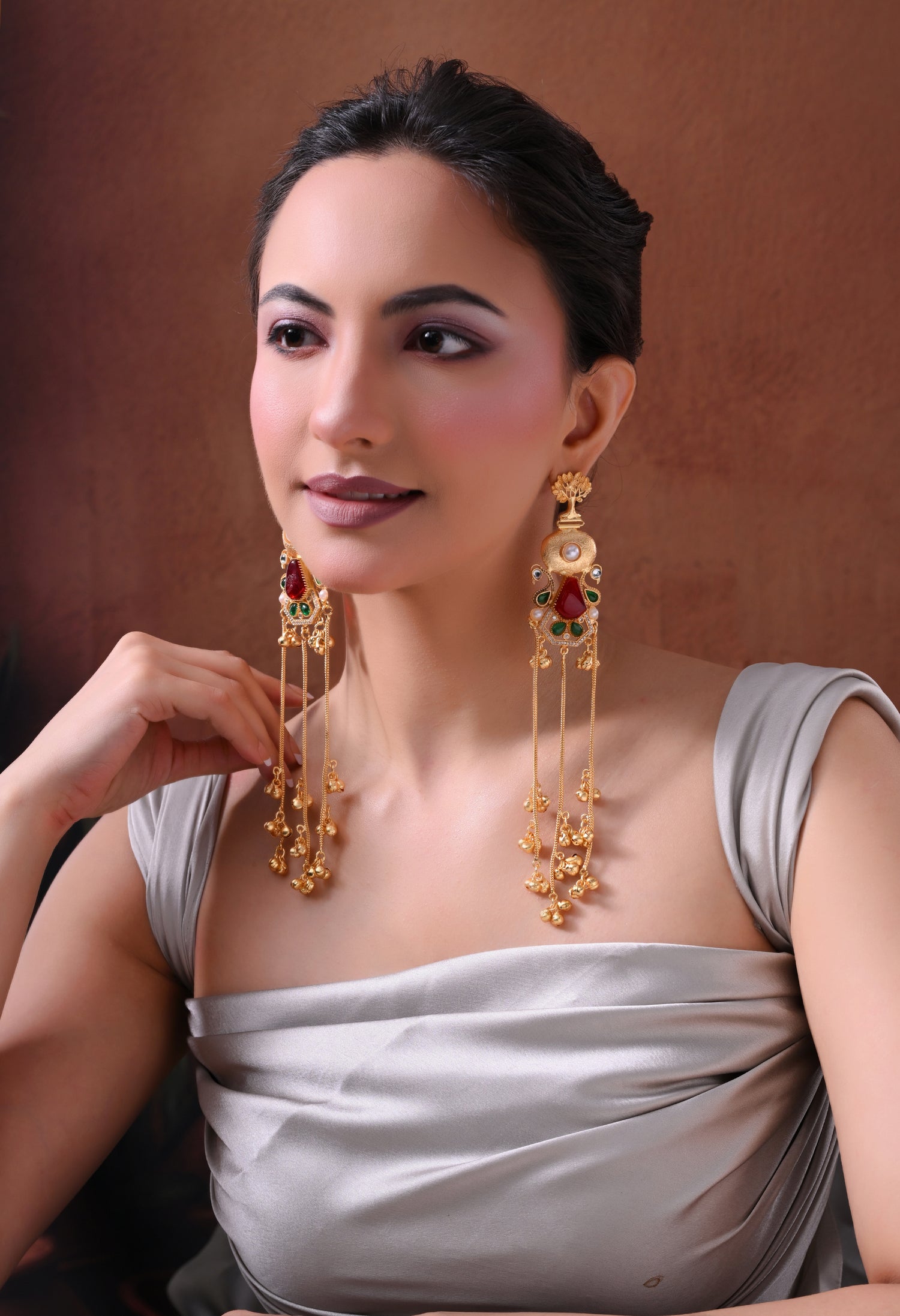 Royal Cascade Gold Earrings