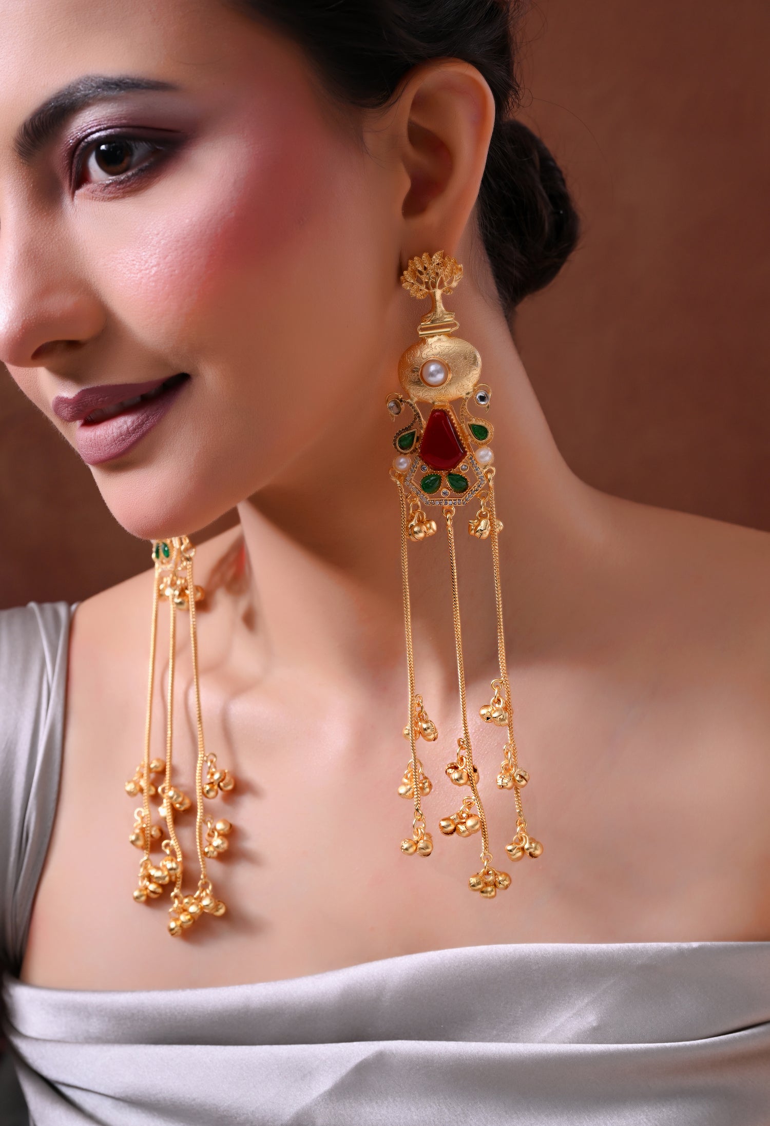 Royal Cascade Gold Earrings