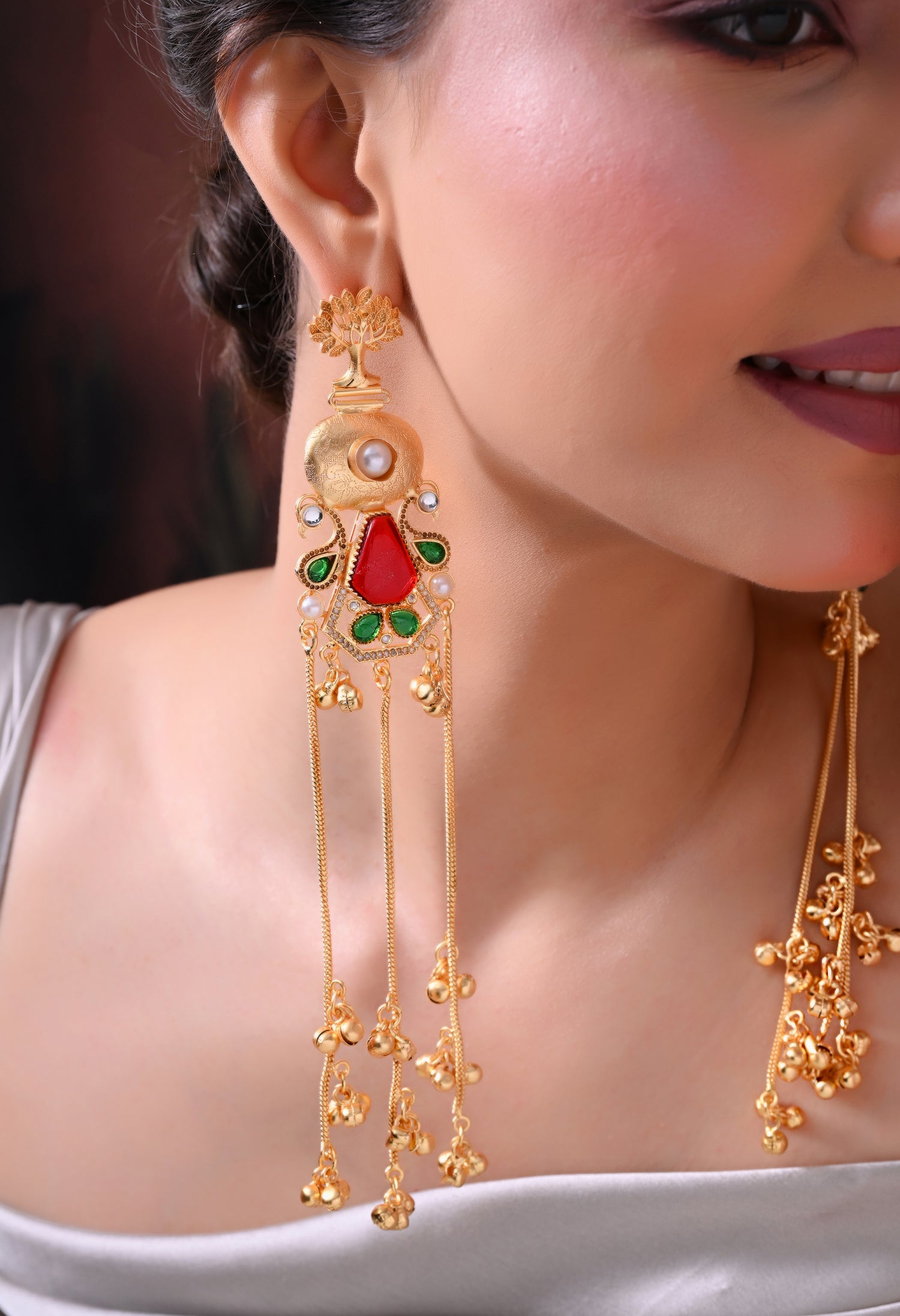 Royal Cascade Gold Earrings