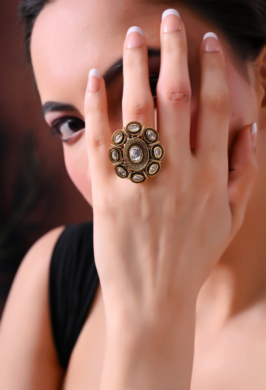 Vintage Crown Bloom Ring