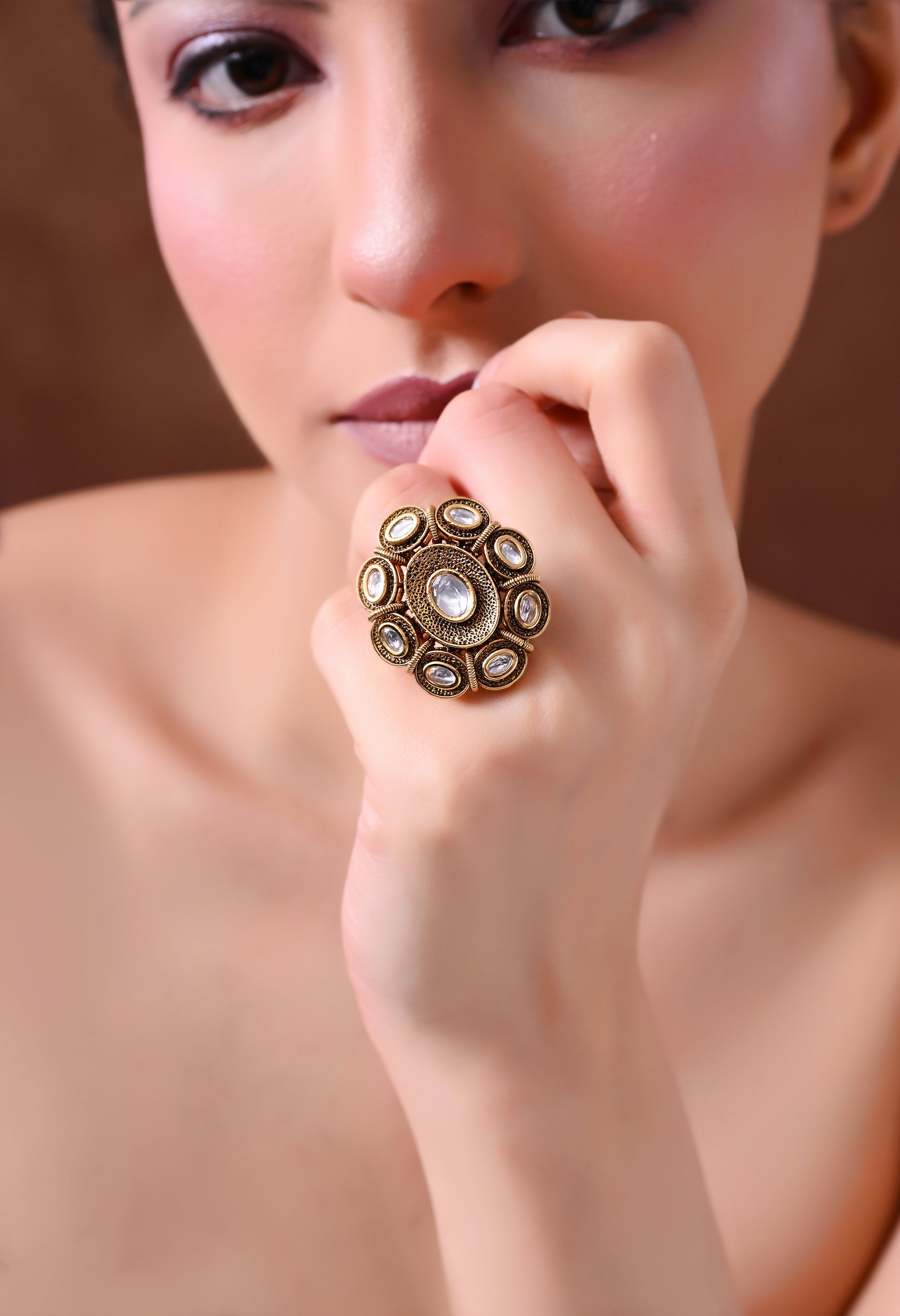 Vintage Crown Bloom Ring