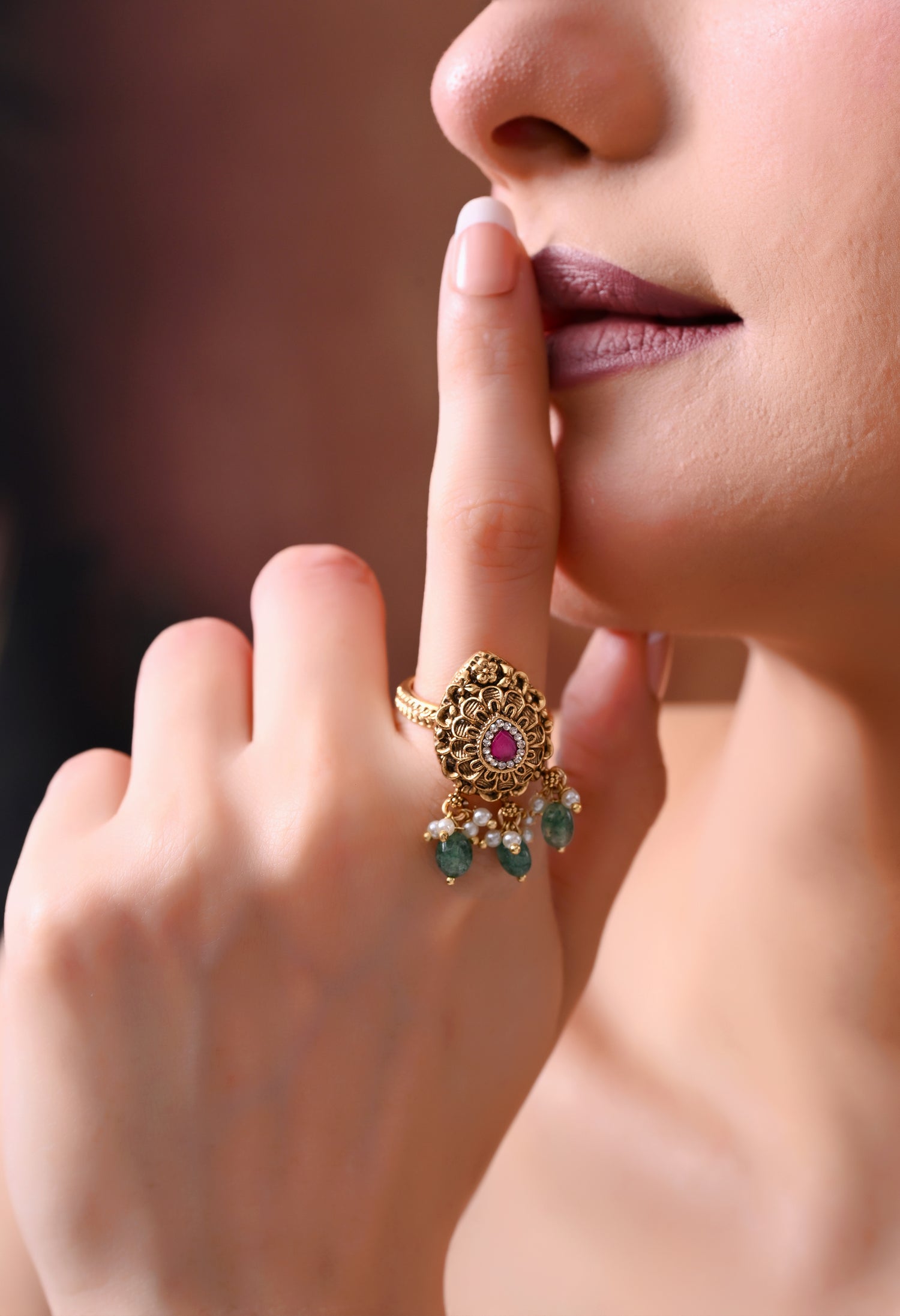 Emerald Charm Bloom Ring
