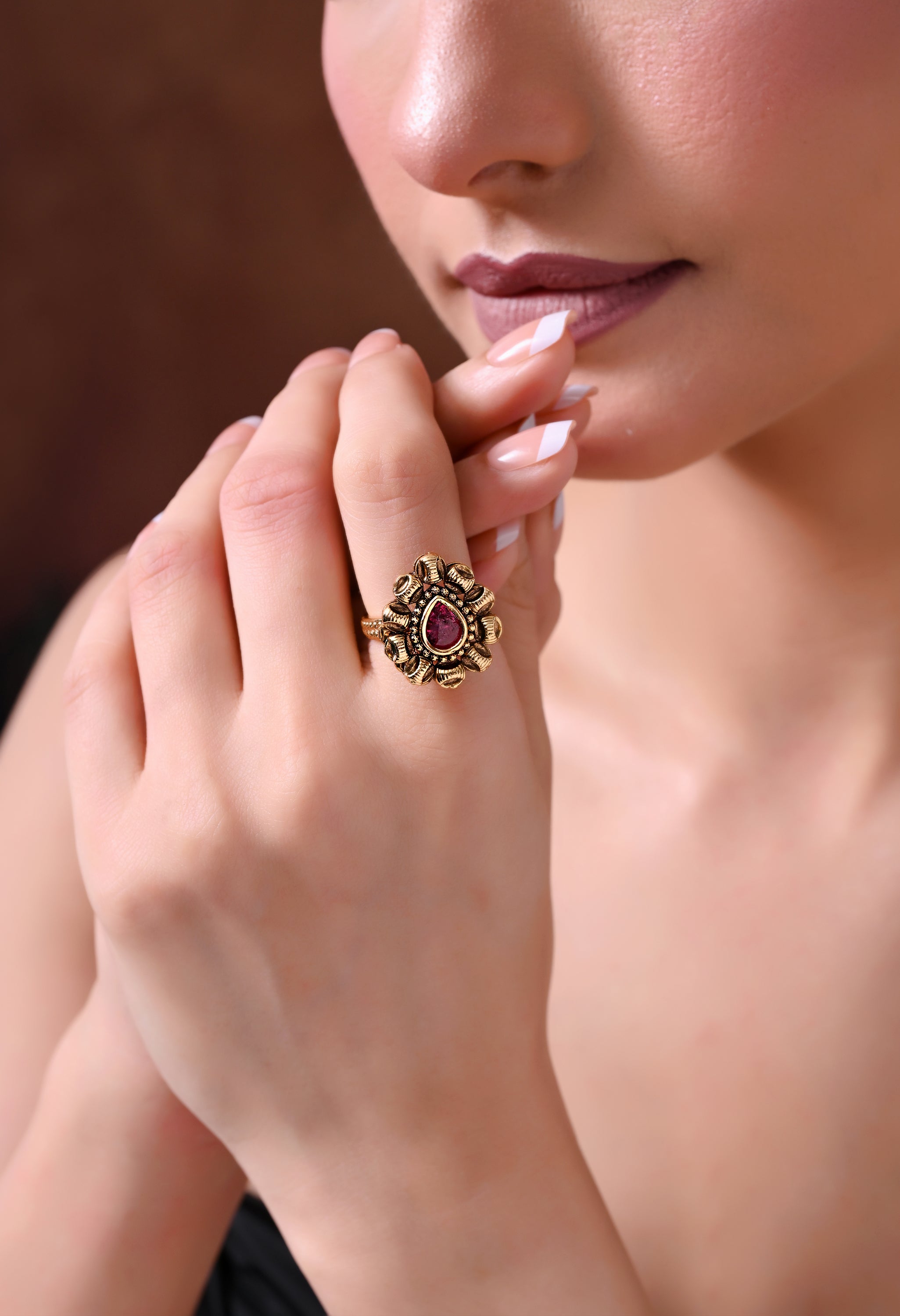 Ruby Petal Royal Ring