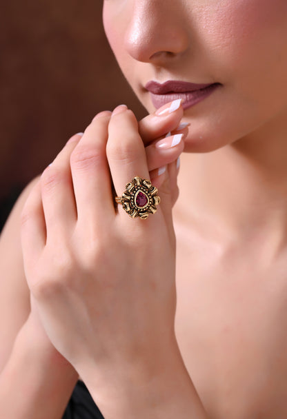 Ruby Petal Royal Ring
