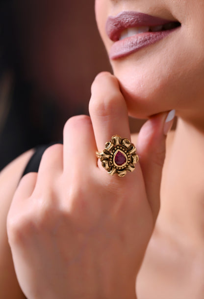 Ruby Petal Royal Ring