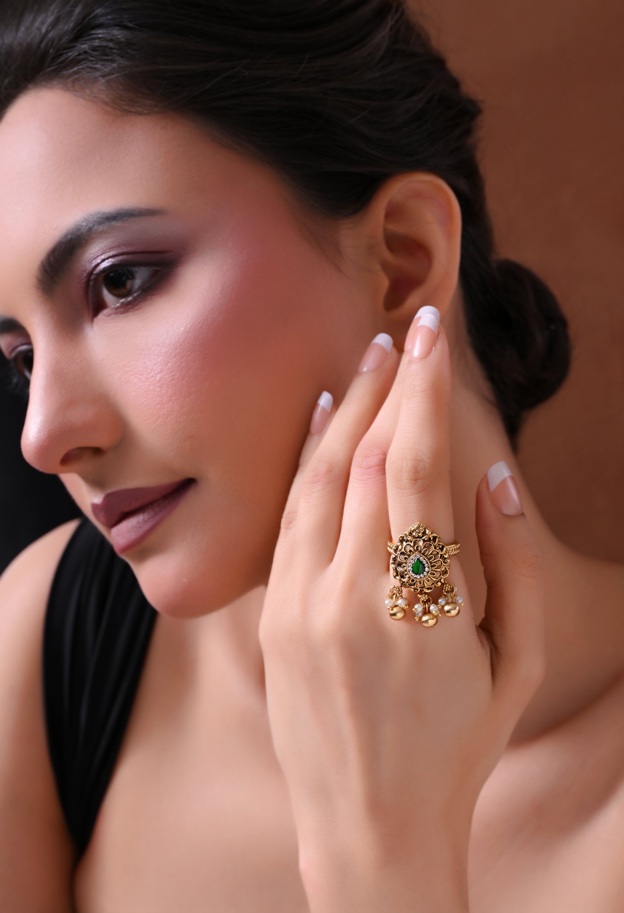 Emerald Drop Heritage Ring