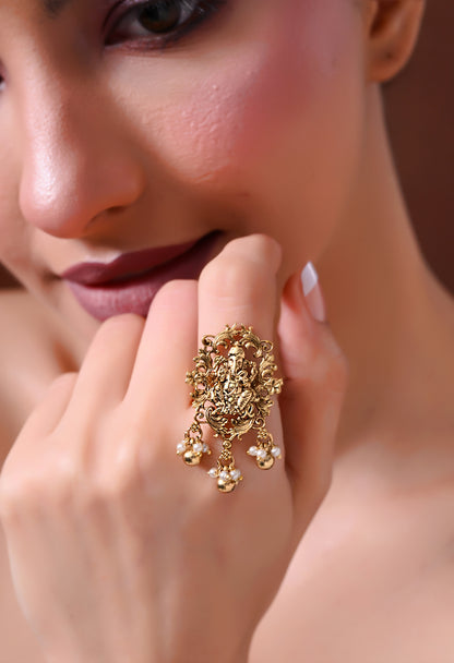 Divine Ganesha Charm Ring