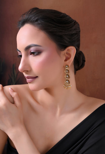 Golden Orbit Drop Earrings