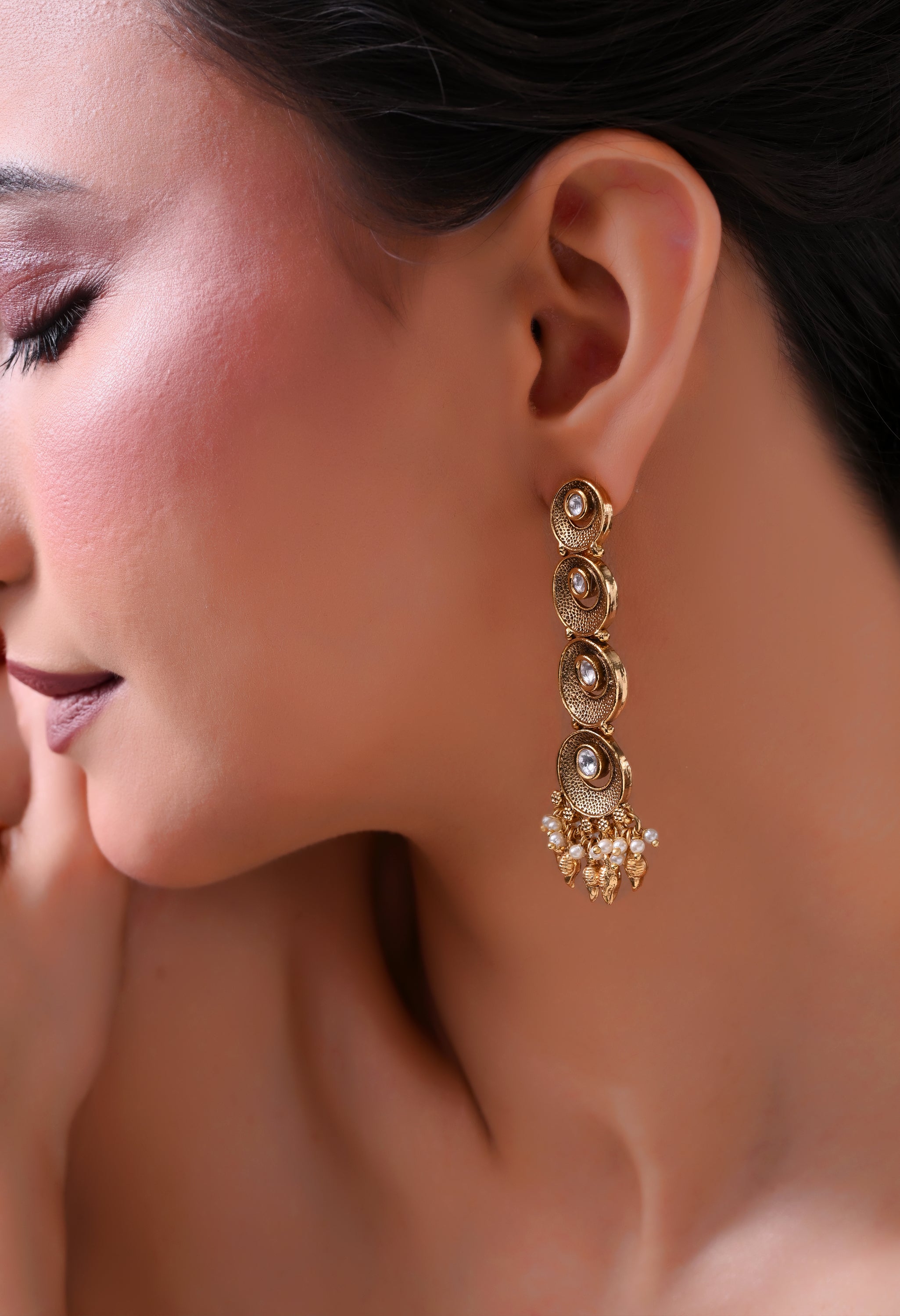 Golden Orbit Drop Earrings