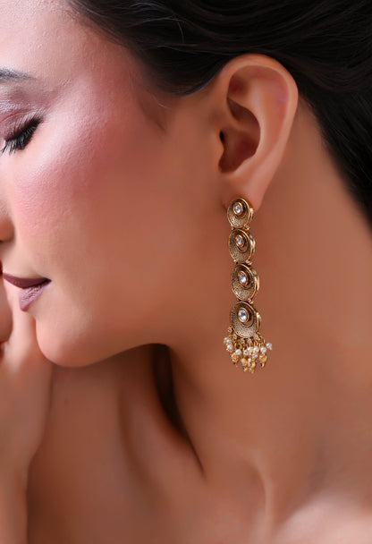 Golden Orbit Drop Earrings