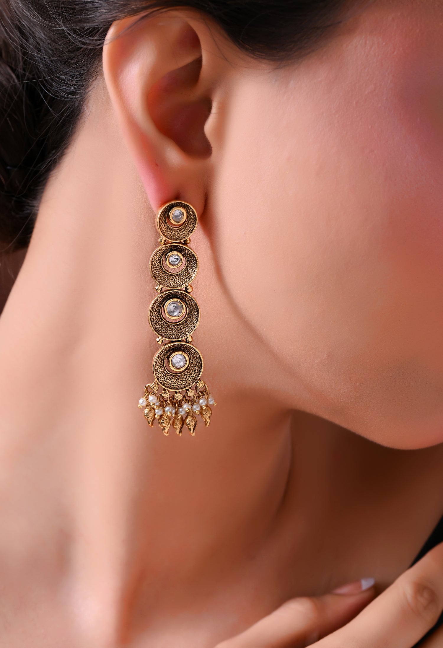 Golden Orbit Drop Earrings