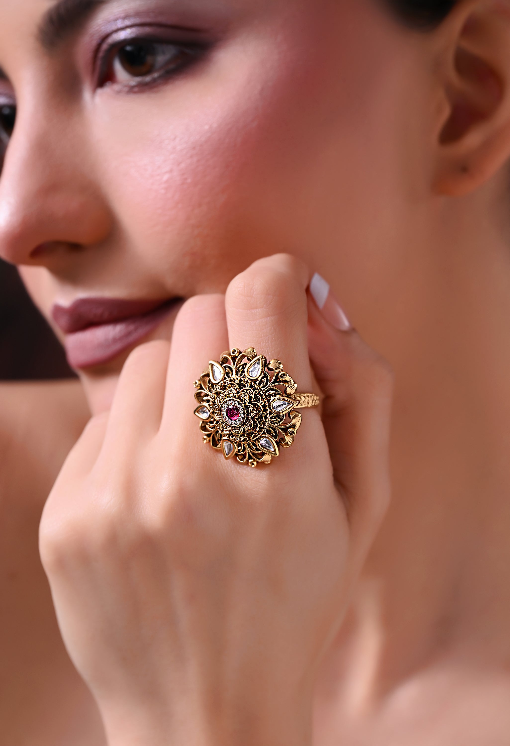 Ruby Radiance Bloom Ring