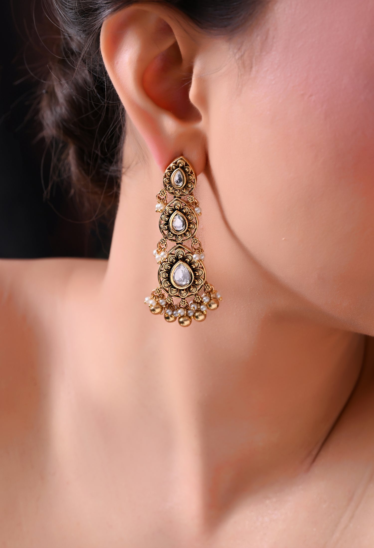 Royal Teardrop Cascade Earrings