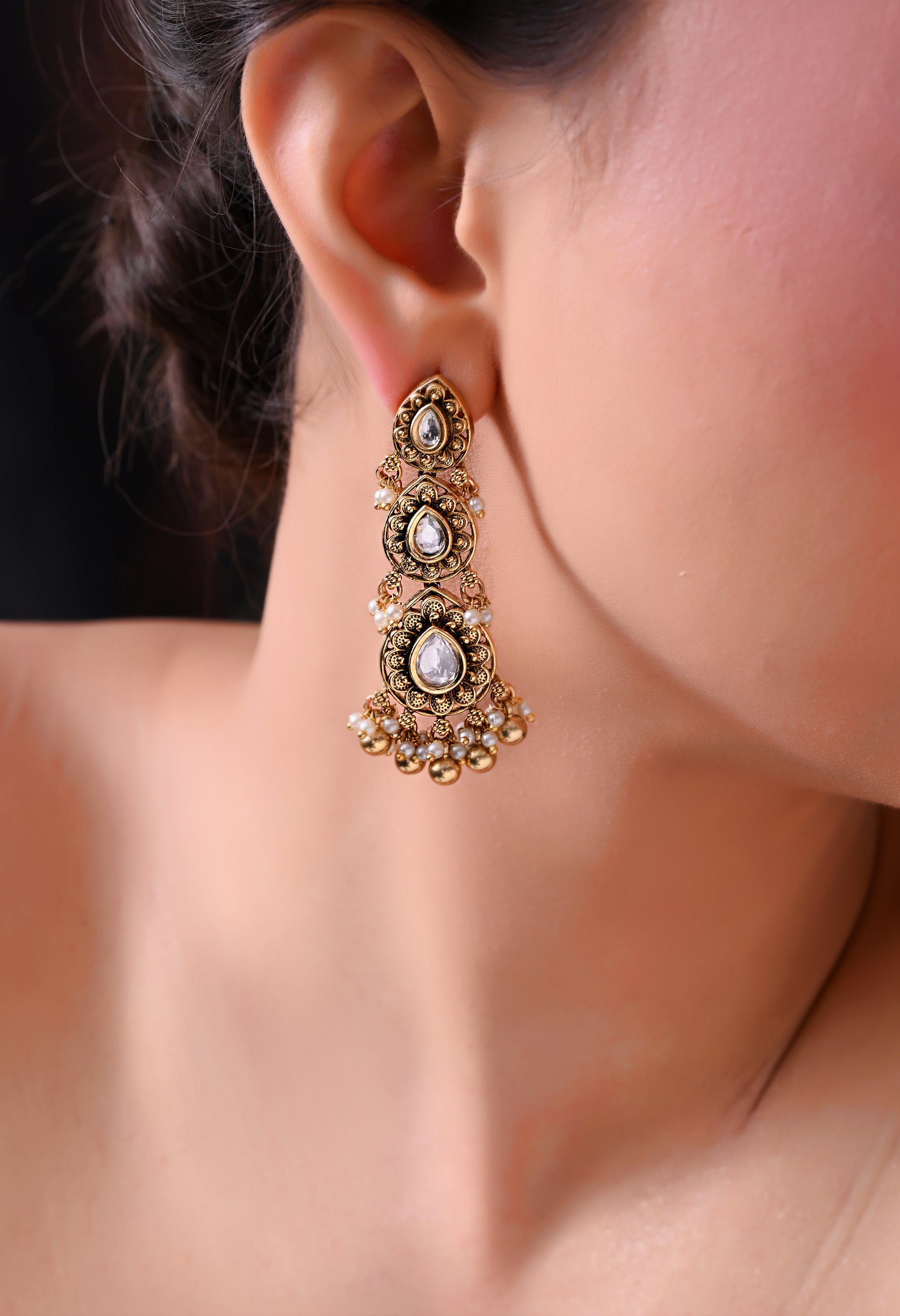 Royal Teardrop Cascade Earrings