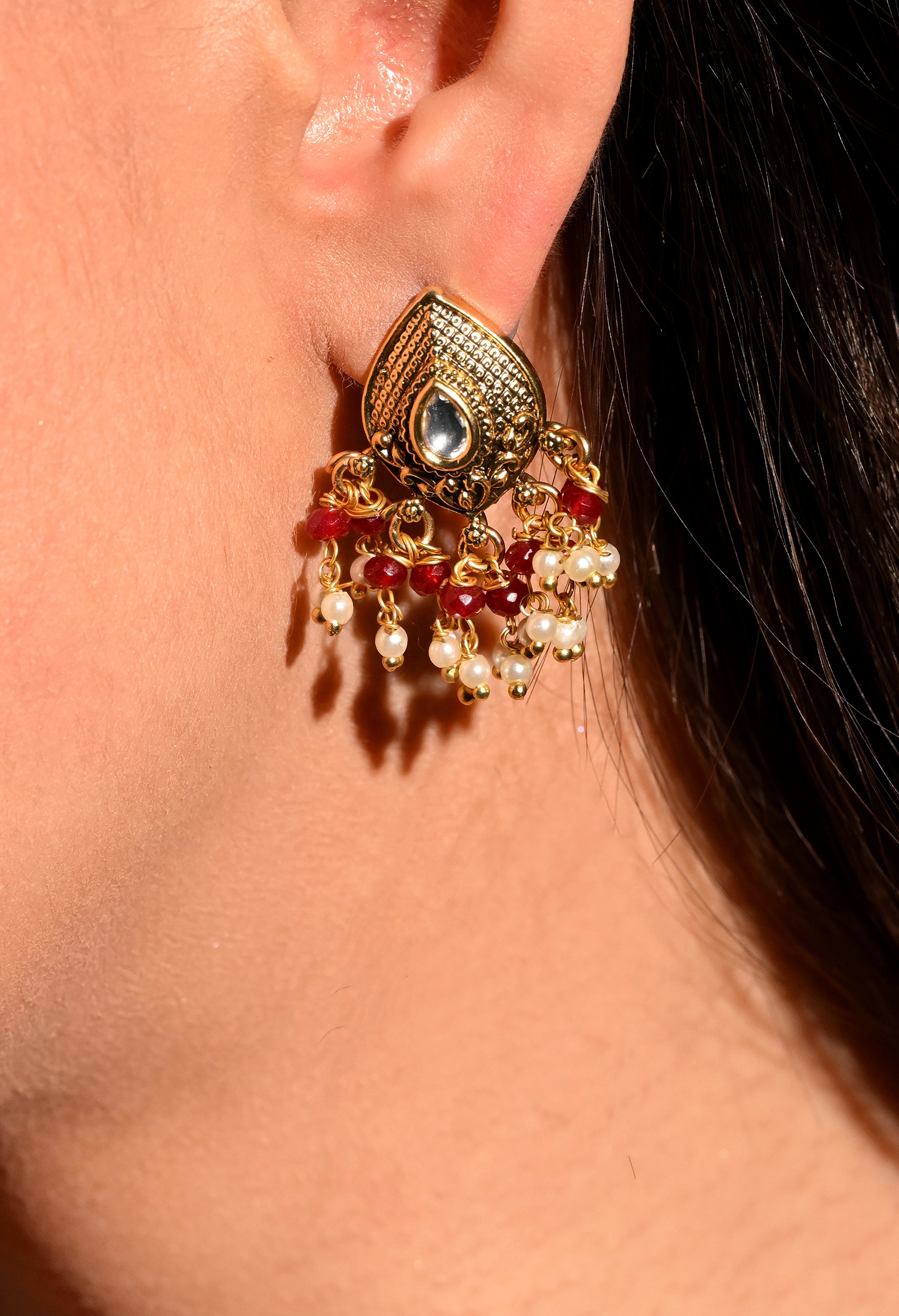 Royal Pearl Drop Jhumkas