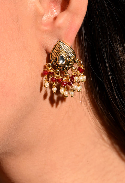 Royal Pearl Drop Jhumkas