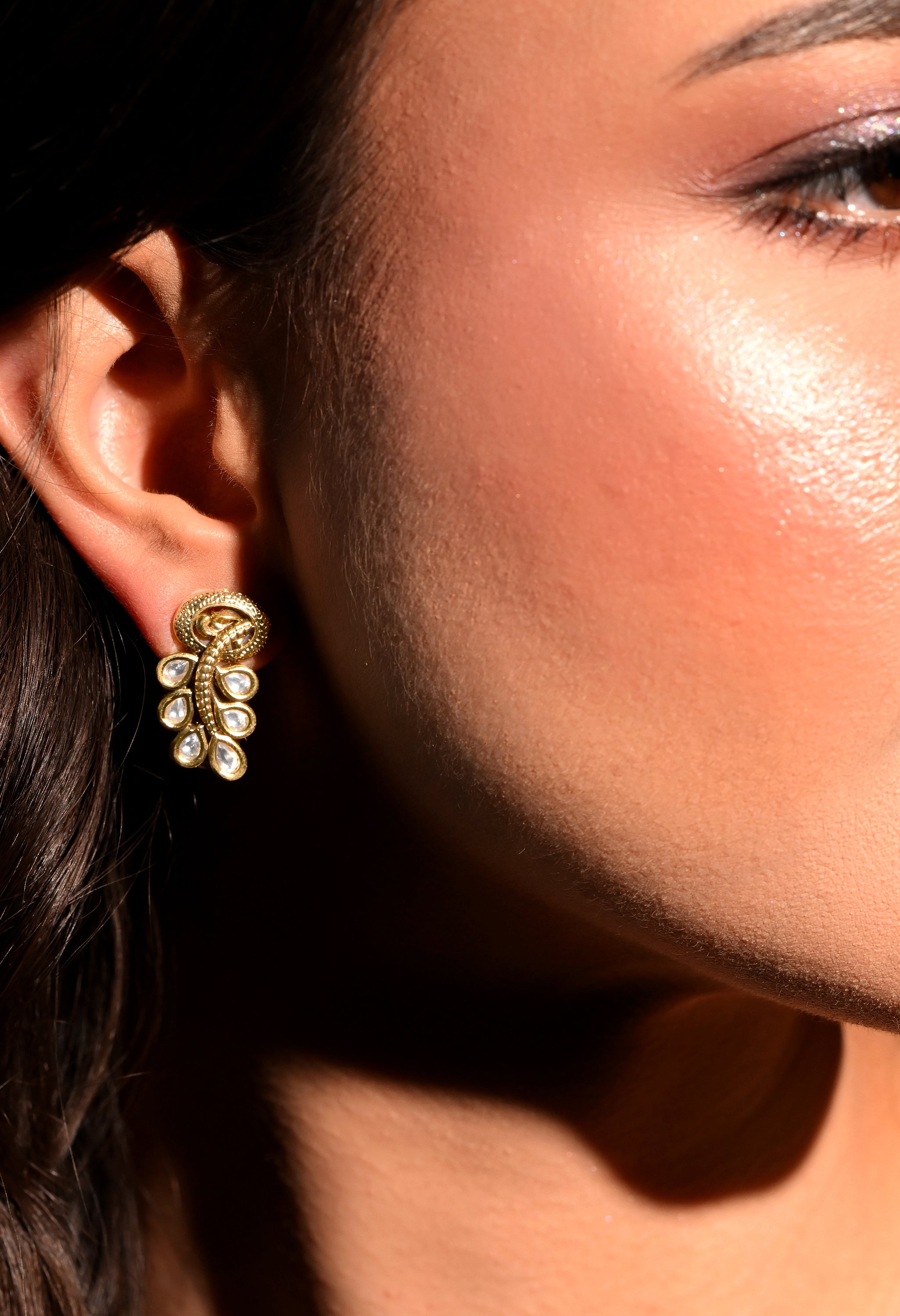 Golden Leaf Drop Earrings