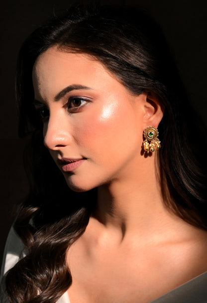 Emerald Glow Chandrika Earrings