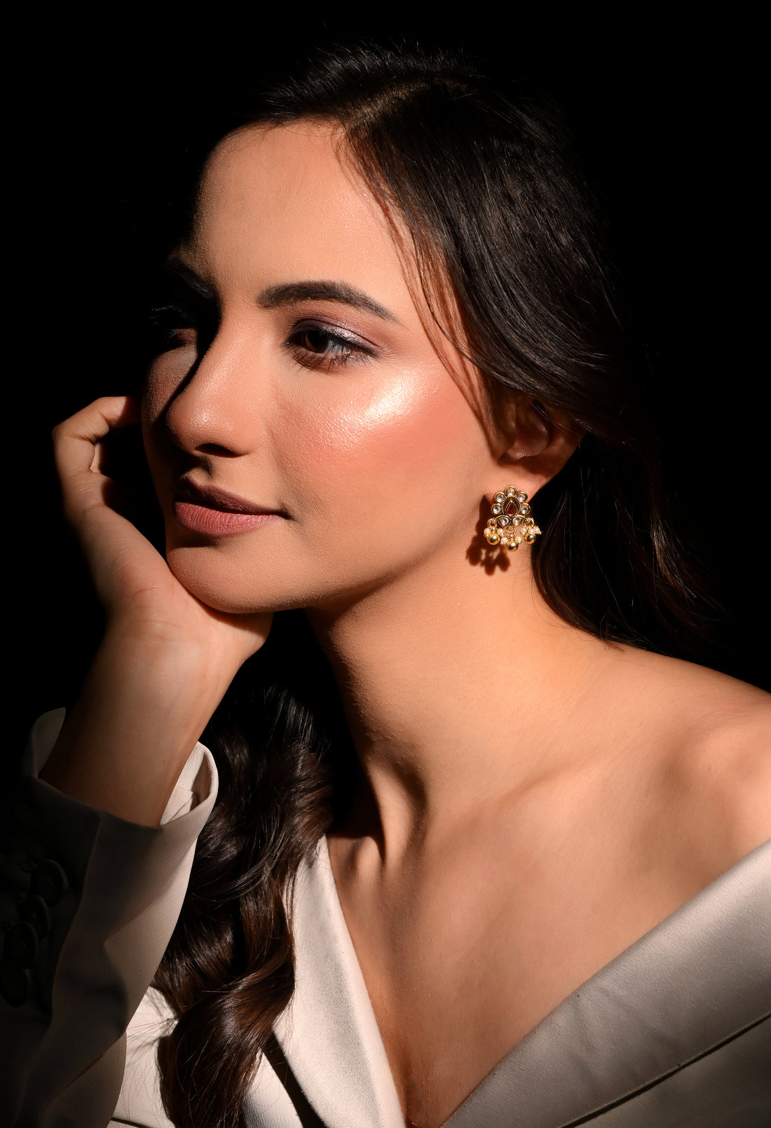 Royal Ruby Pearl Jhumki