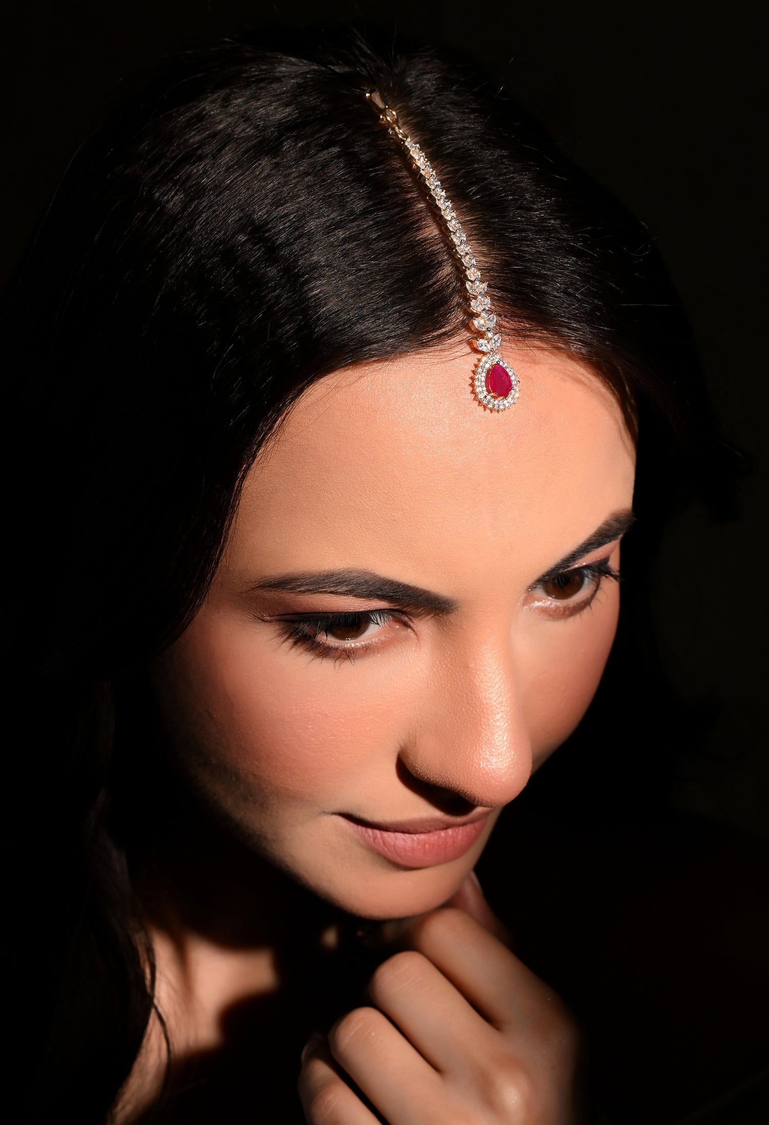 Ruby Radiance Maang Tikka