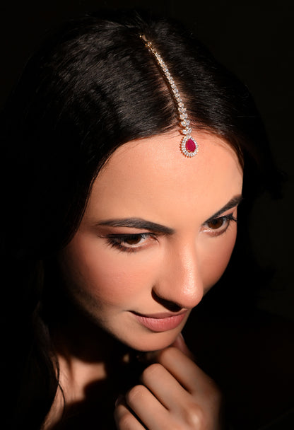 Ruby Radiance Maang Tikka