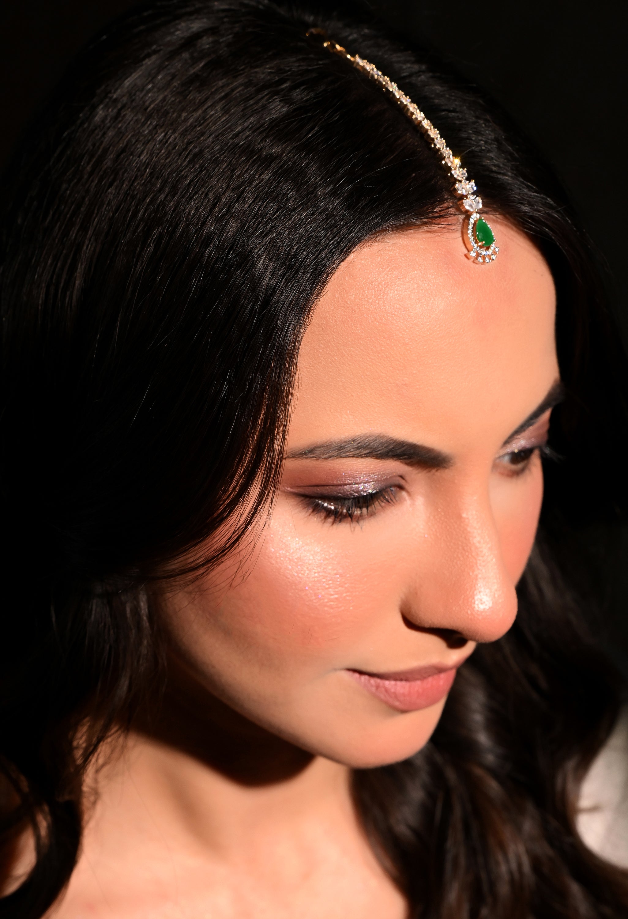 Emerald Spark Maang Tikka