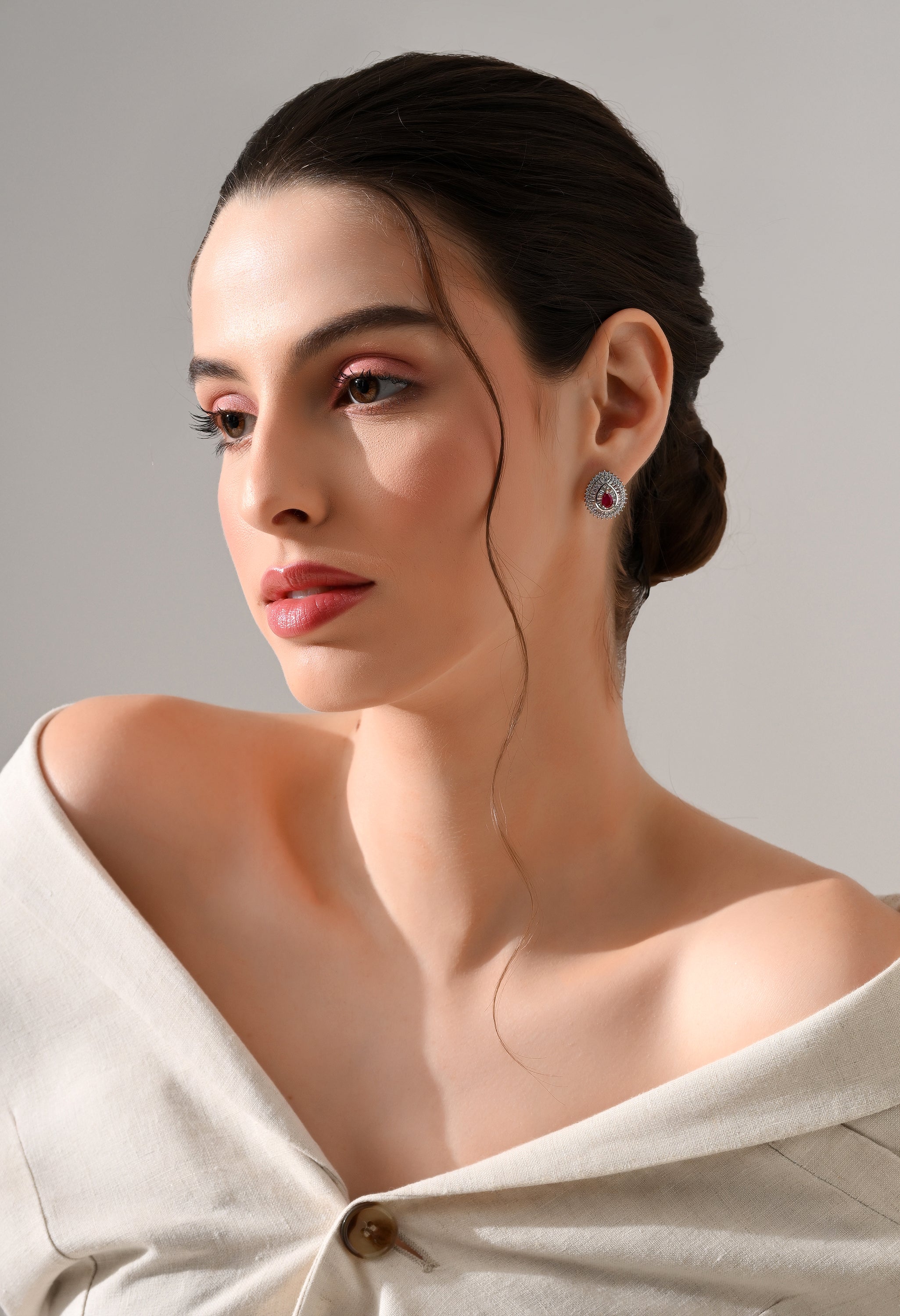 Ruby Radiance Teardrop Studs