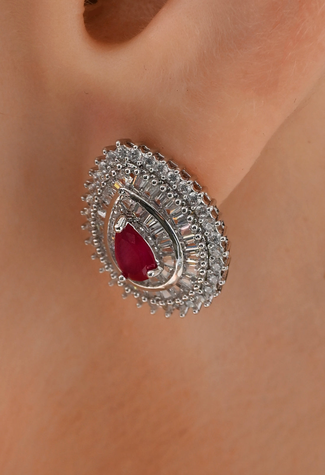 Ruby Radiance Teardrop Studs
