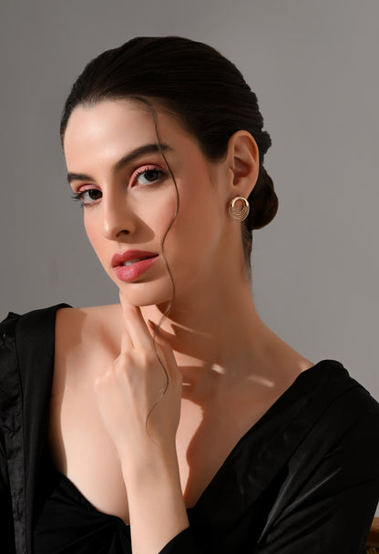 Golden Aura Hoop Studs