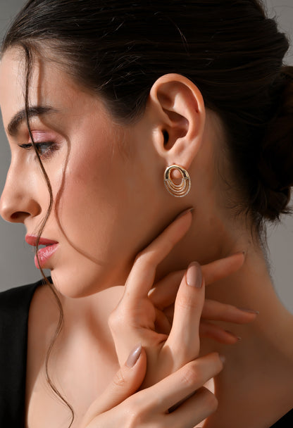 Golden Aura Hoop Studs