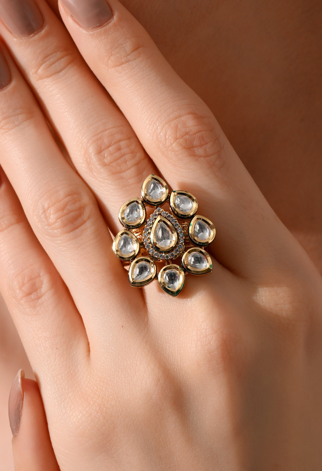 Regal Radiance Kundan Cocktail Ring