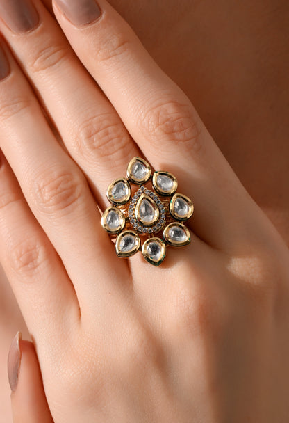 Regal Radiance Kundan Cocktail Ring