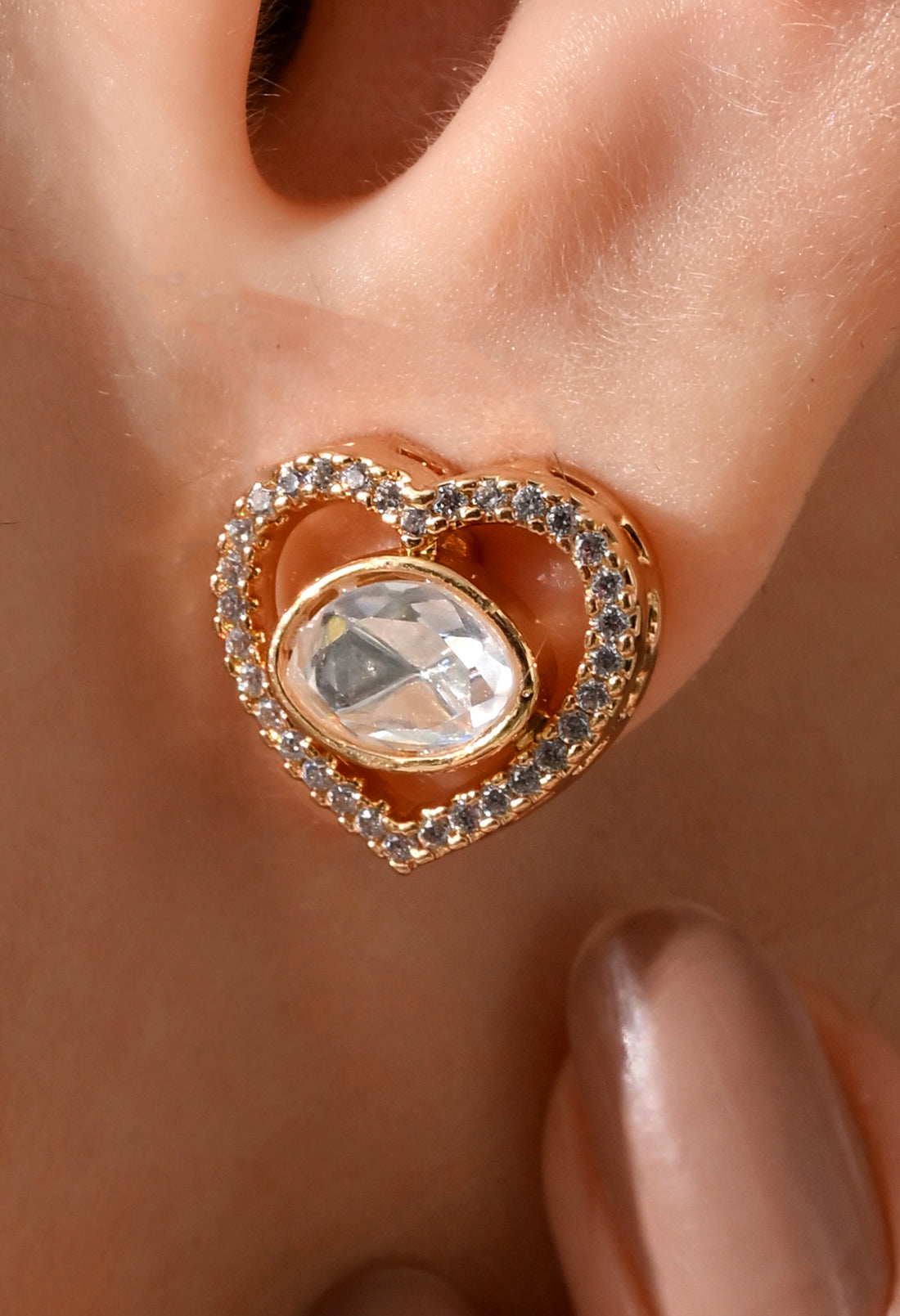 Eternal Heart Sparkle Stud Earrings